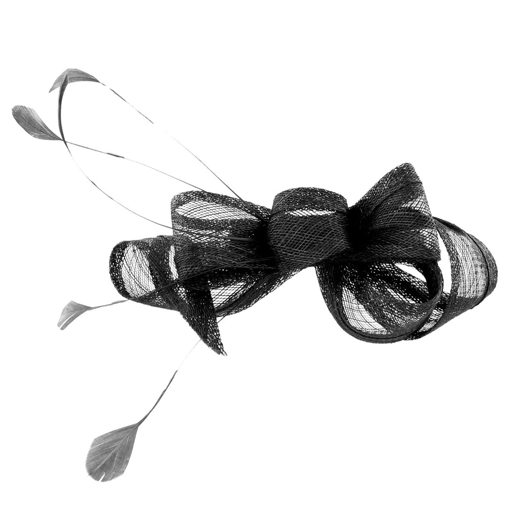 Black Tanya Sinamay Clip Fascinator