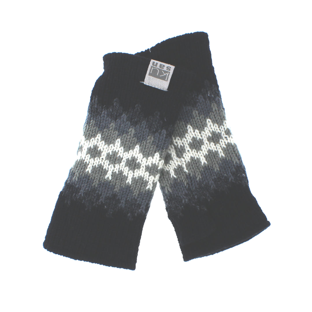 Kusan Fingerless Gloves / Handwarmers Wool Black/Grey