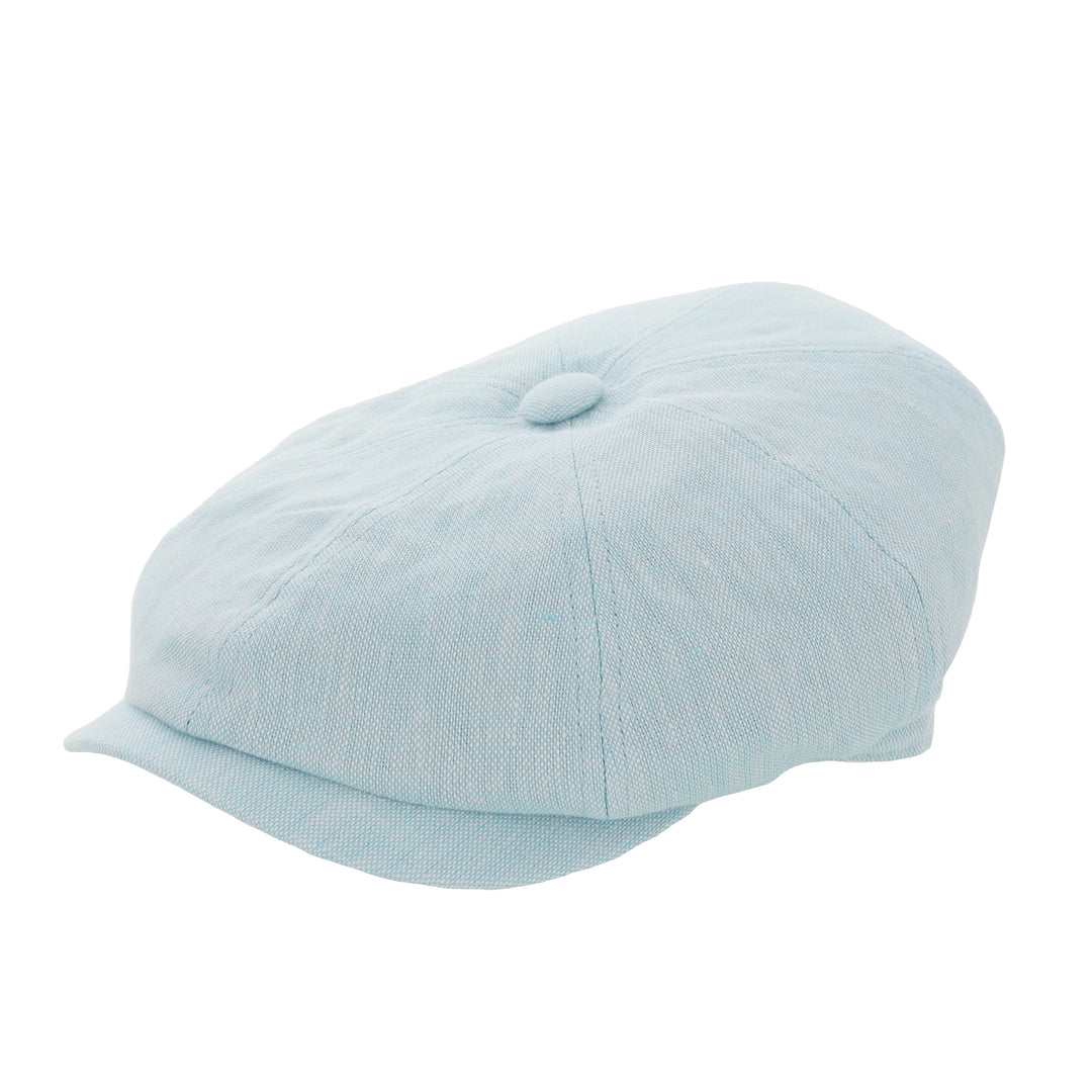 Failsworth Irish Linen Murphy Bakerboy Newsboy Cap In Light Blue