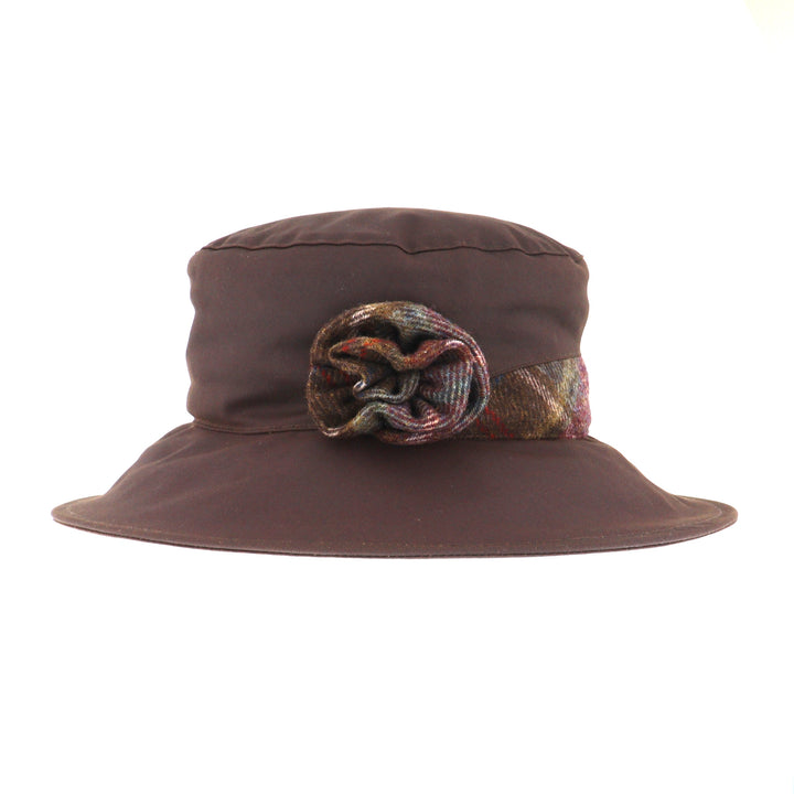 Whiteley Gemma Ladies Wax Cloche Hat In Chocolate Brown