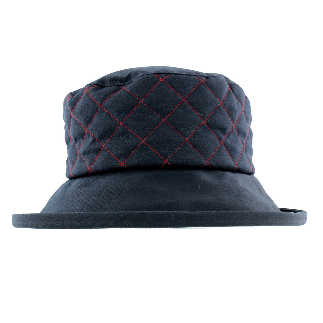 Navy Quilted Wax Brim Hat From Whiteley