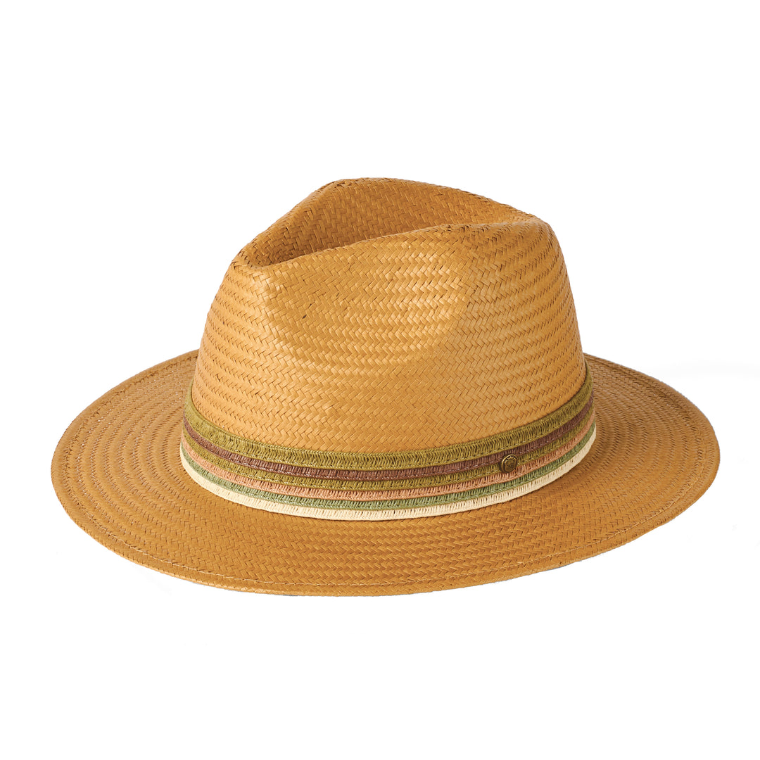 Failsworth Corscia Summer Straw Fedora Hat in Tobacco