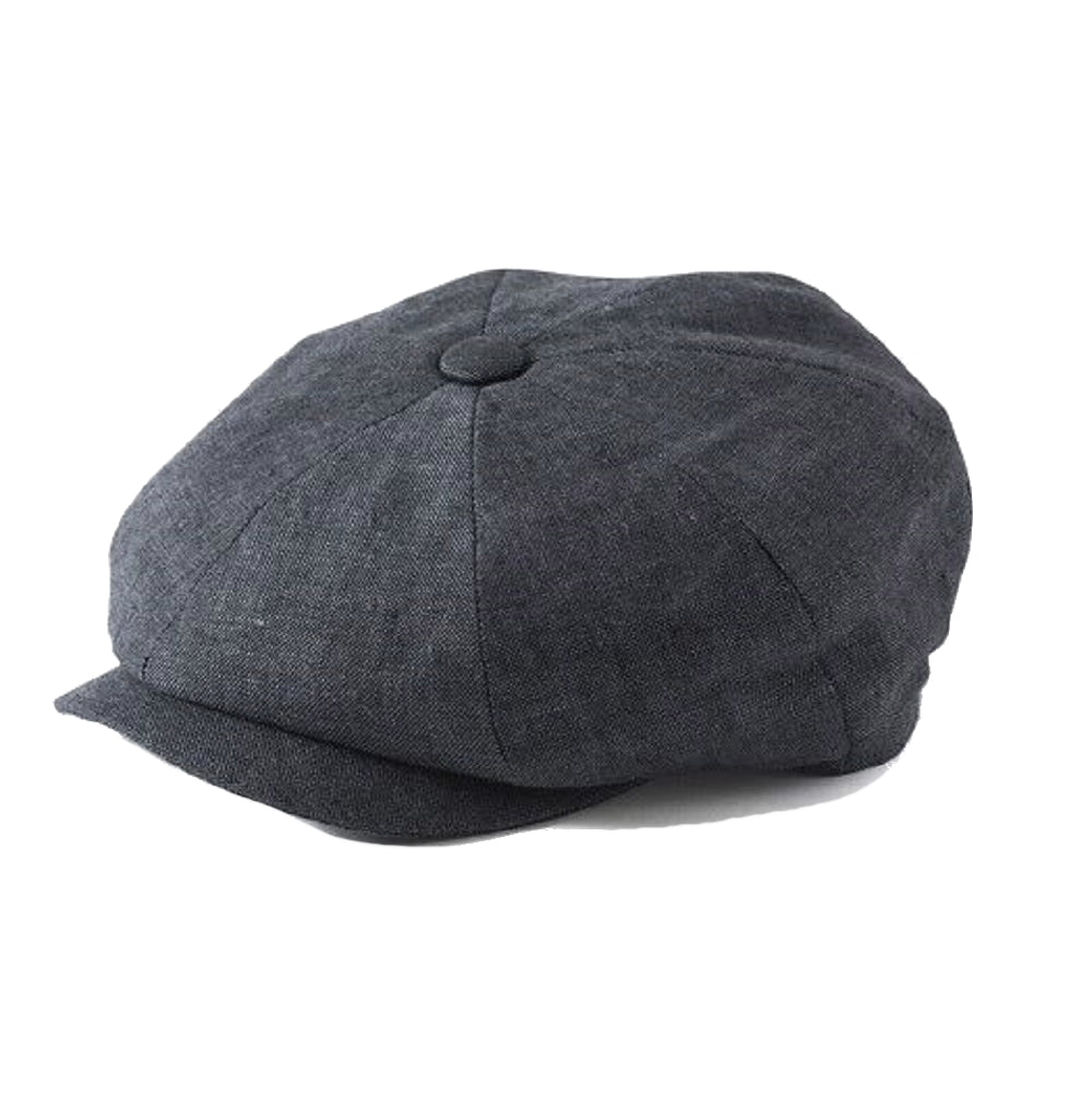 Failsworth Irish Linen Alfie Bakerboy Newsboy Cap In Charcoal