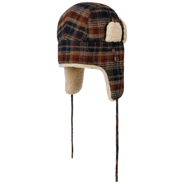 Stetson Wool Check Bomber Aviator Hat