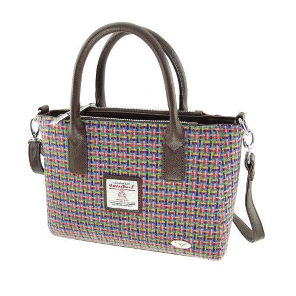 Glen Appin Harris Tweed Brora Tote Handbag Jazzy Weave