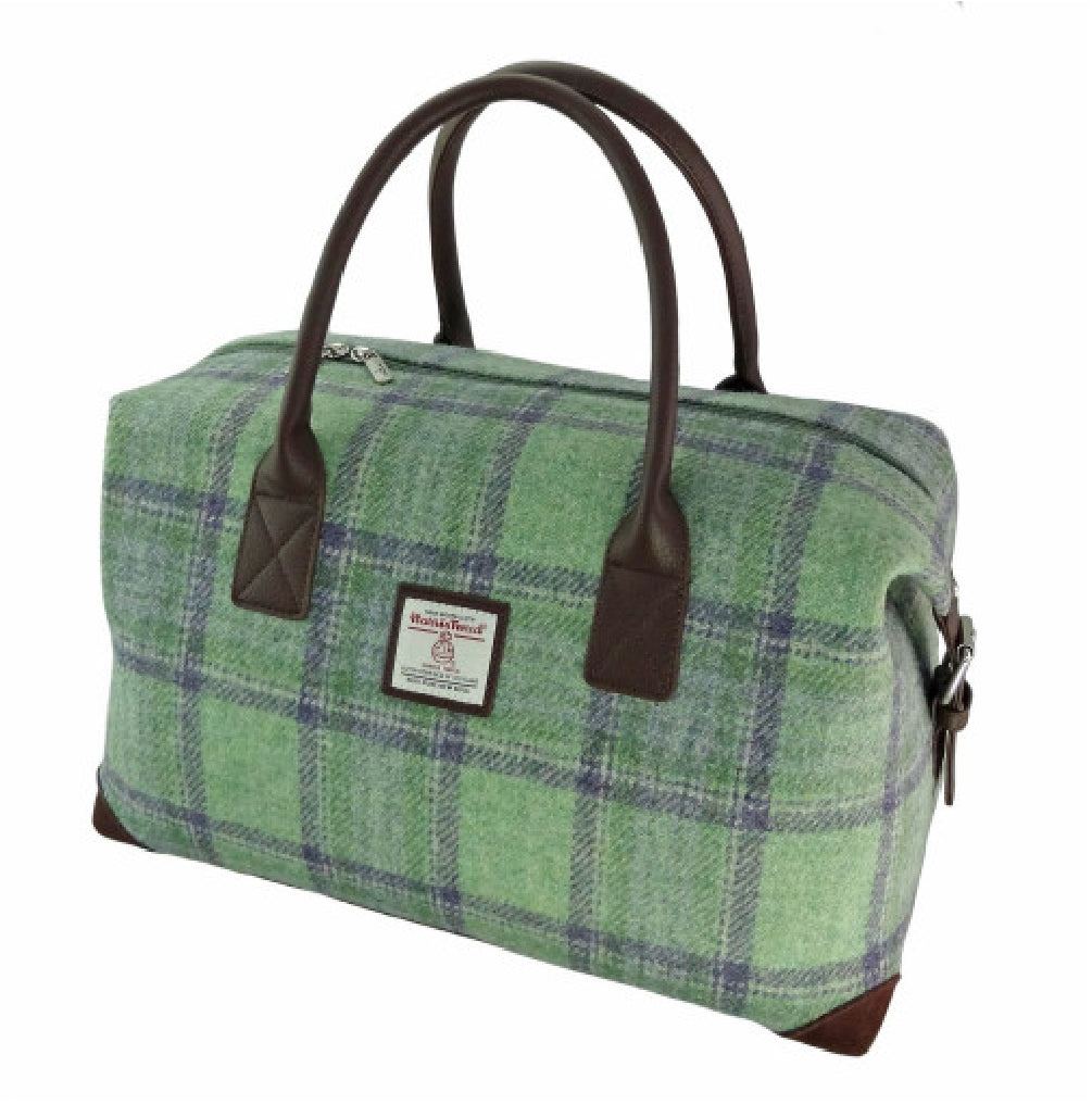 Glen Appin Harris Tweed Esk Travel Overnight Bag Green Stewart