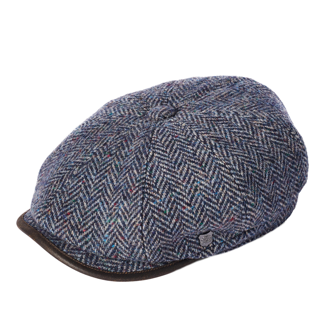 Failsworth Shelby Bakerboy Cap Blue Herringbone
