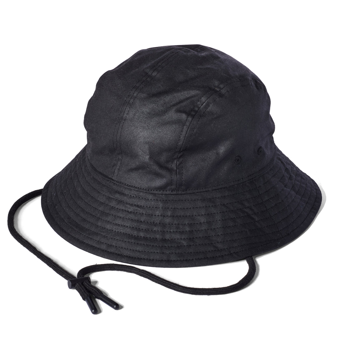 Failsworth Wax Glasto Bucket Hat, Fleece Lined In Black