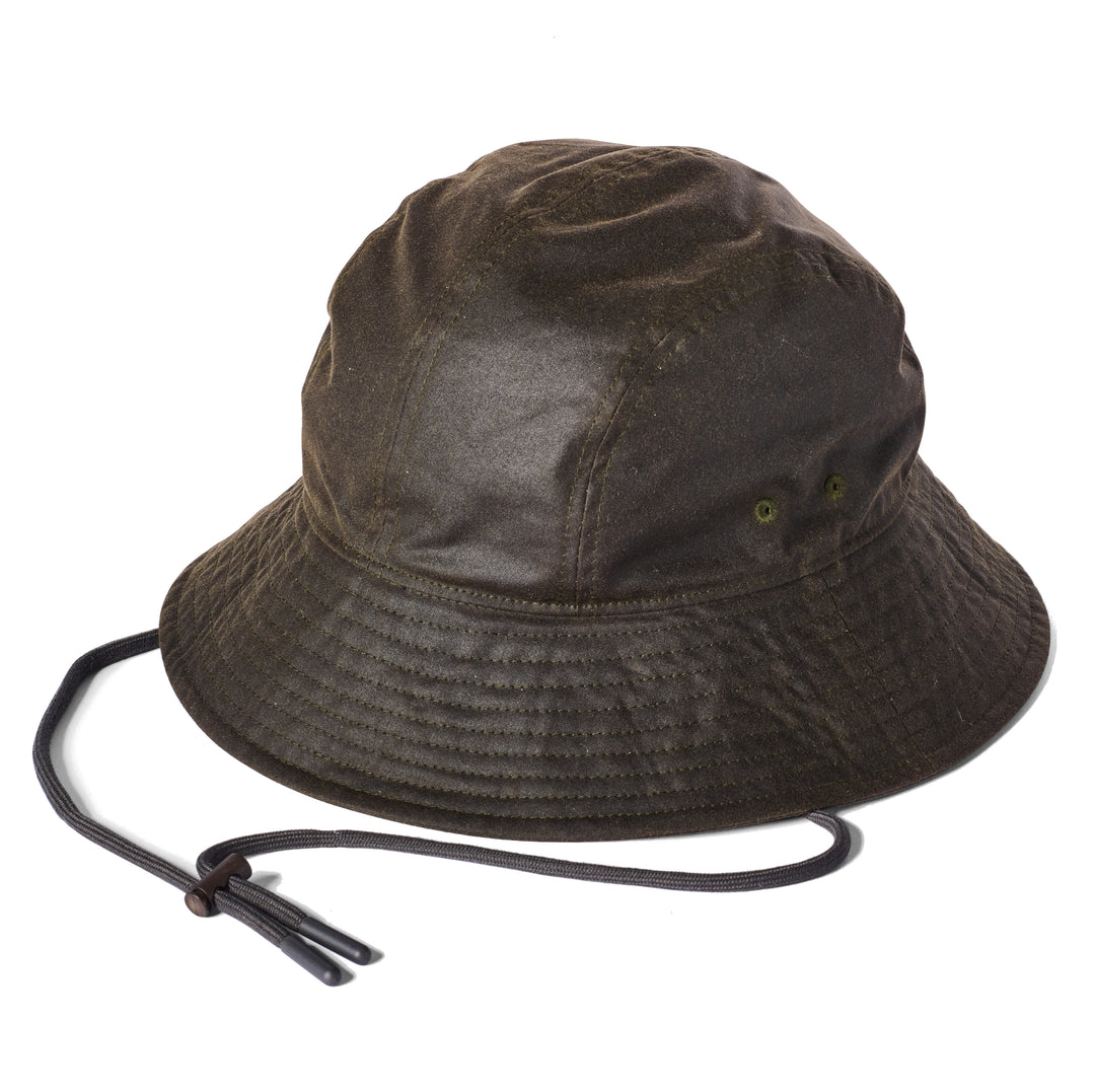 Failsworth Wax Glasto Bucket Hat, Fleece Lined In Olive