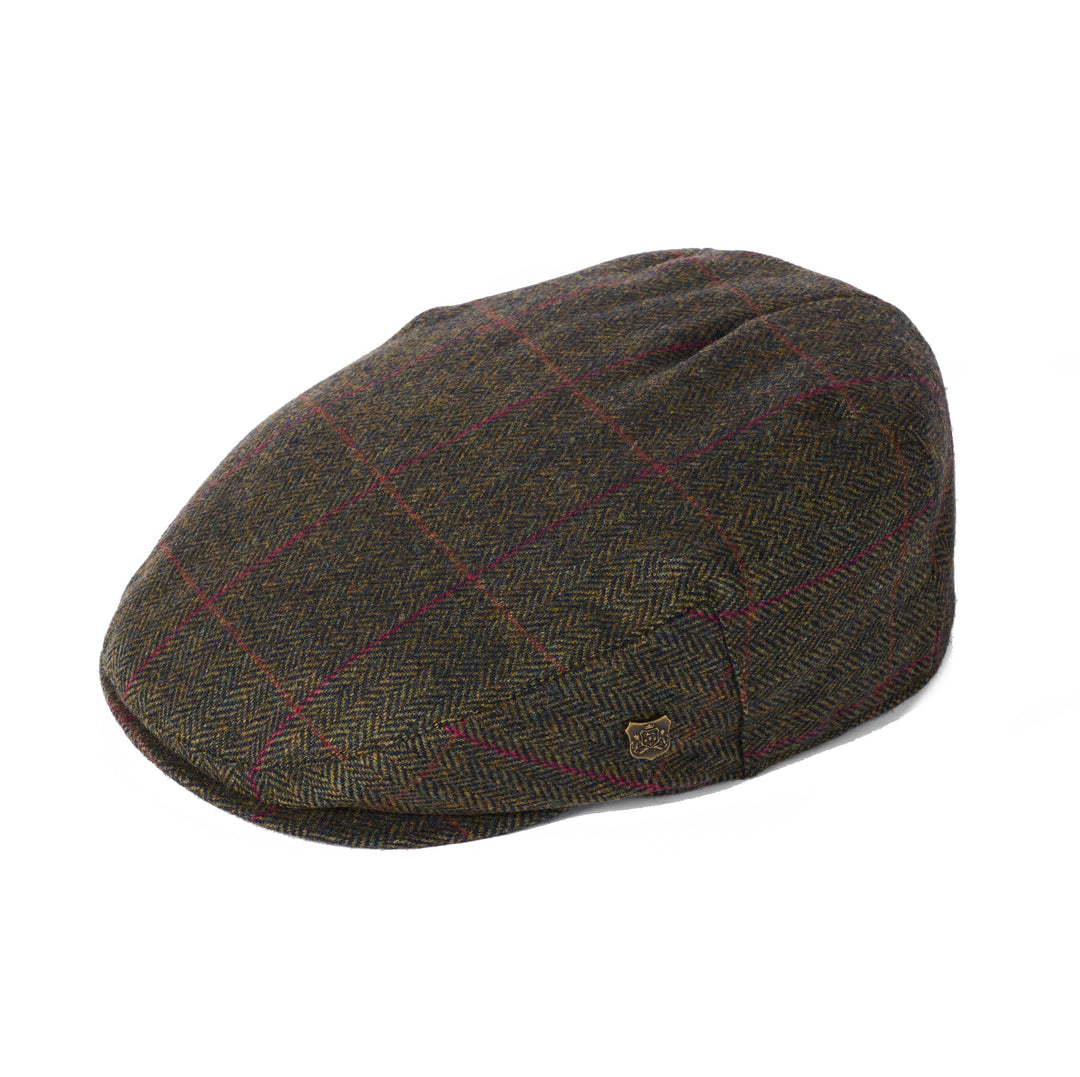 Failsworth Cambridge Wool Country Flat Cap Green 1480