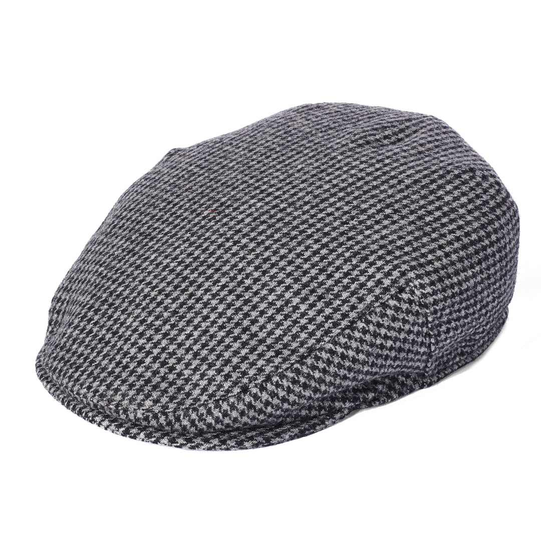 Failsworth Norwich Country Flat Cap Black & Grey Houndstooth