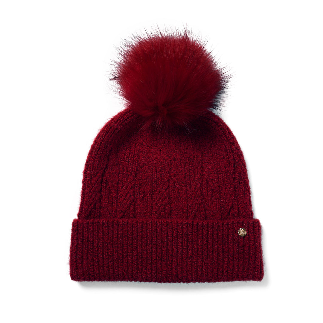 Alice Pom Bobble Hat From Failsworth In Berry