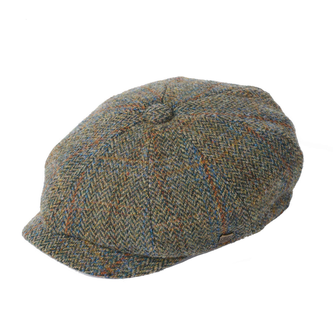 Carloway Harris Tweed Bakerboy Cap In Green Harris Tweed Check 2023 From Failsworth