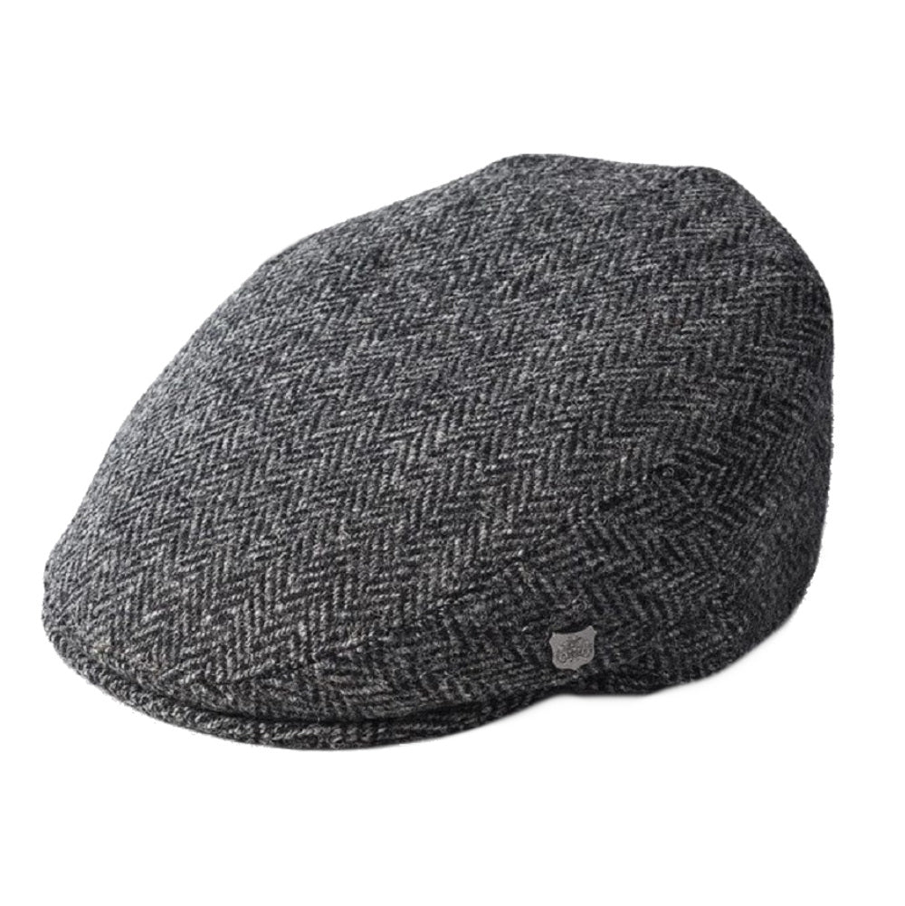 Failsworth Stornoway Harris Tweed Flat Cap Colour 4615 Grey Herringbone