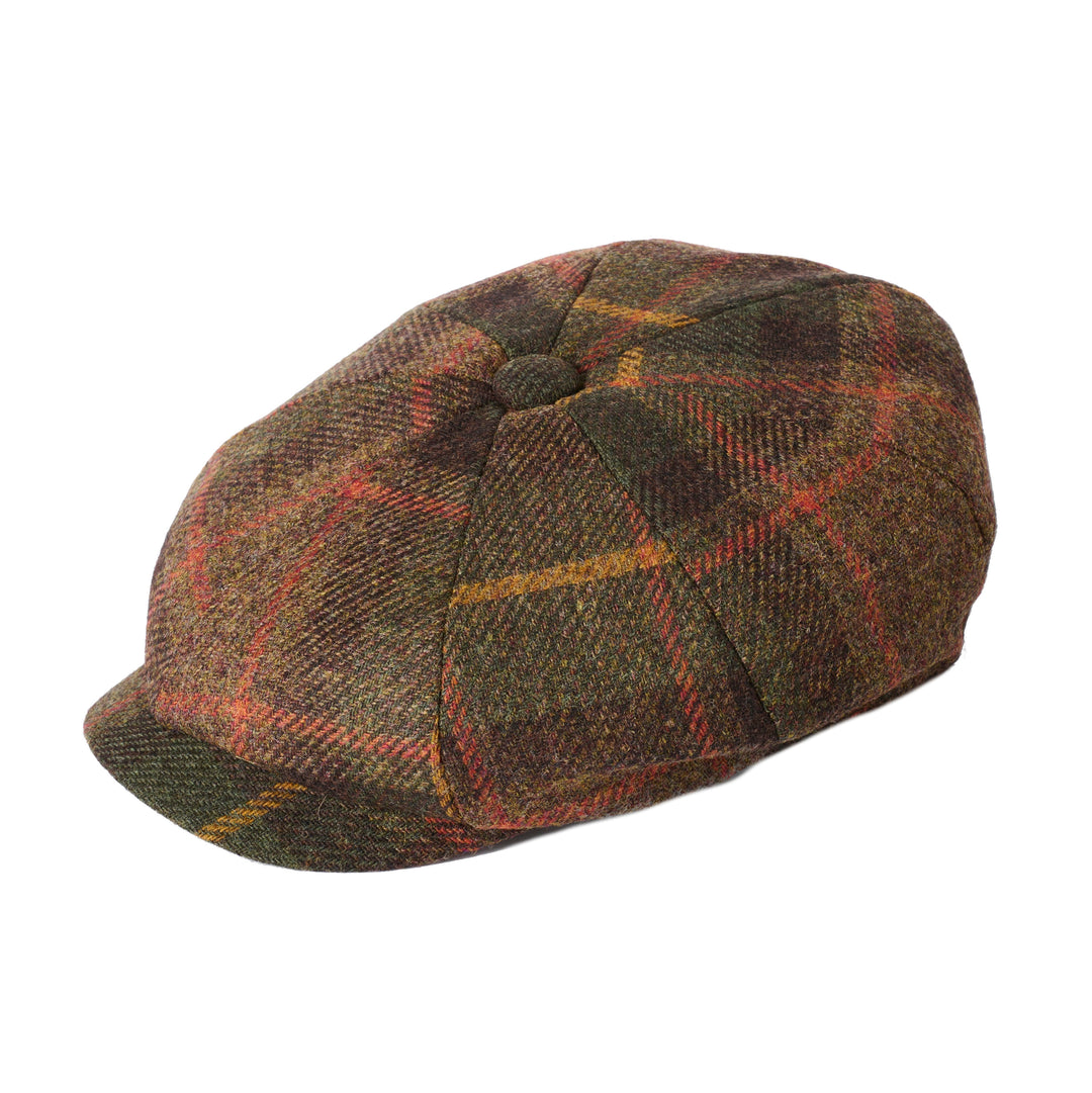 Failsworth Ladies Country Bakerboy Cap In Green Check