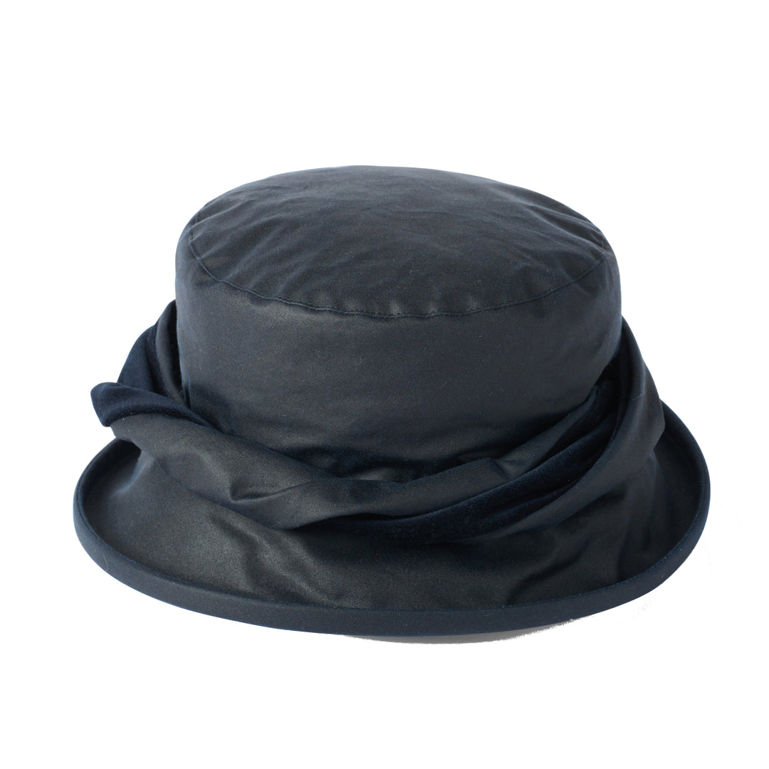 Failsworth Ladies Waxed Cotton Hat With Twist in Navy