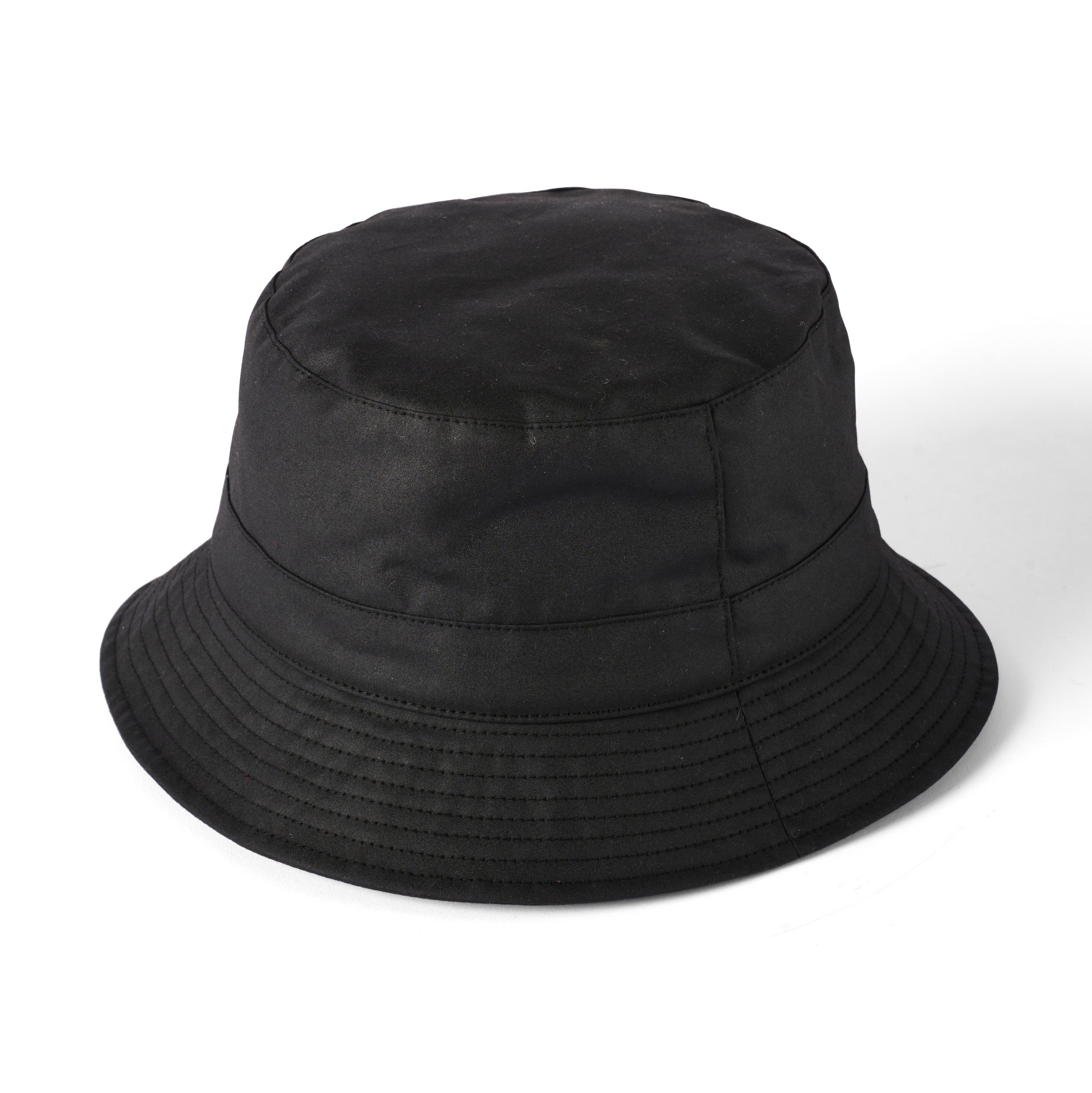 Failsworth Waxed Cotton Bucket Hat Black