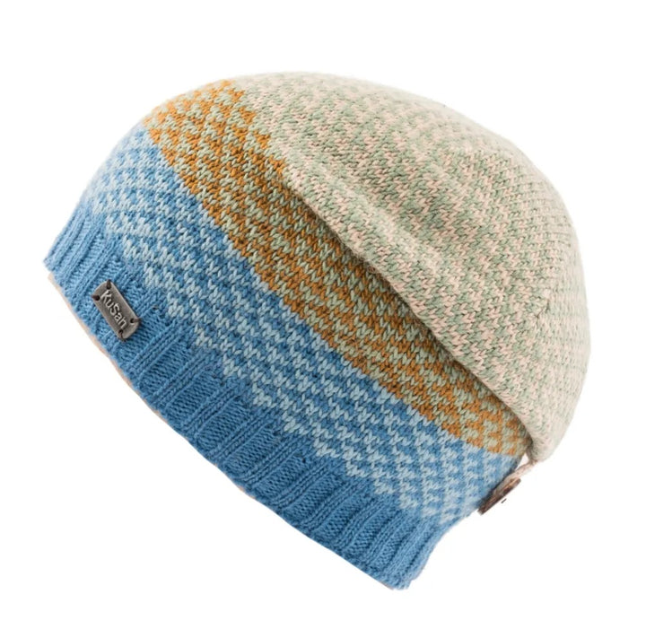 Kusan Wool Button Down Floppy Hat Blue