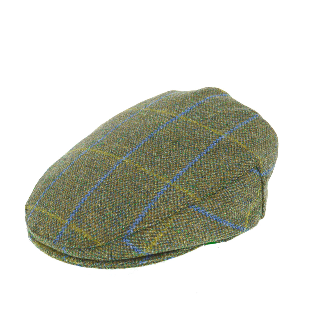 Glen Appin Teflon Coated Wool Country Flat Cap Green Check