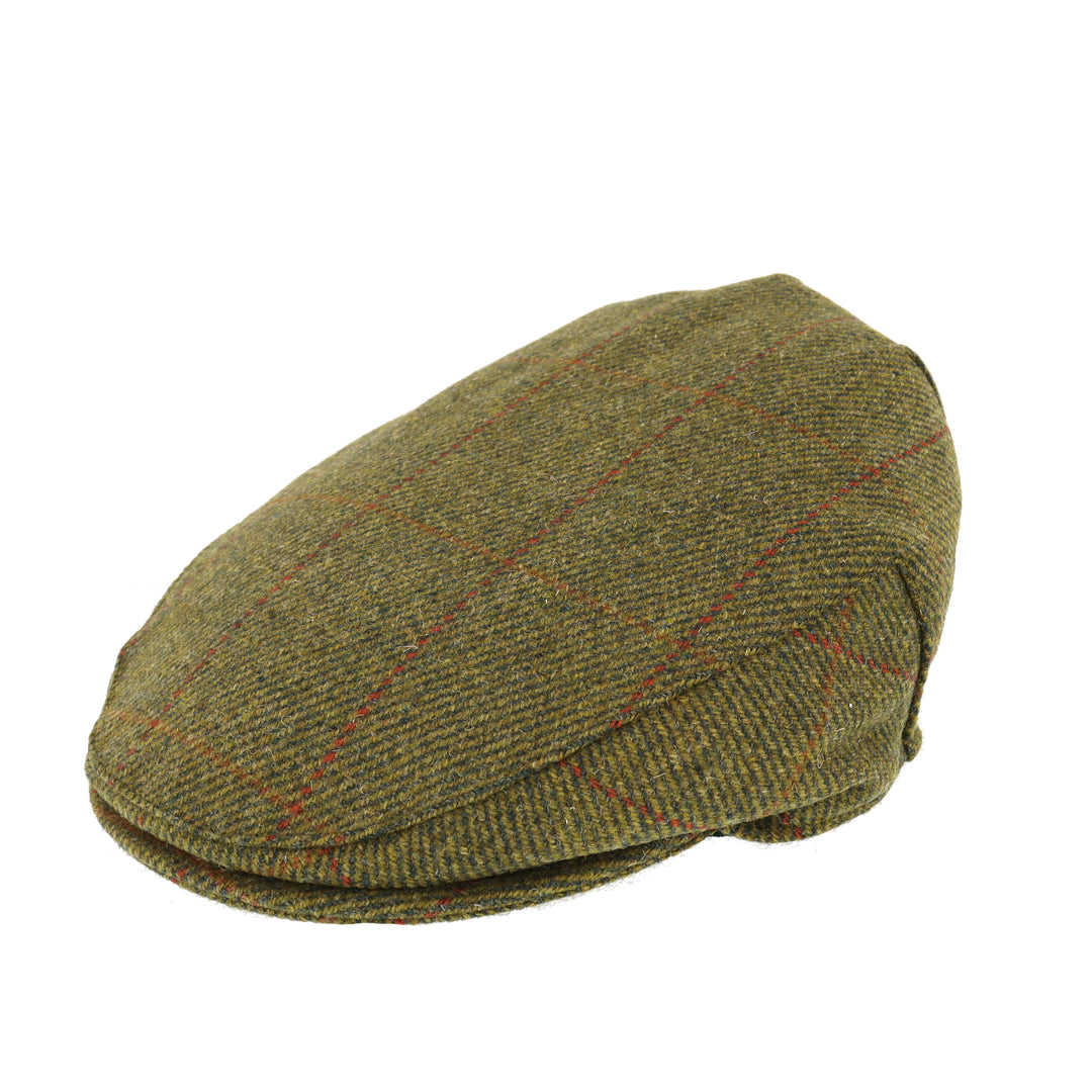 Glen Appin Teflon Coated Wool Country Flat Cap Green Check