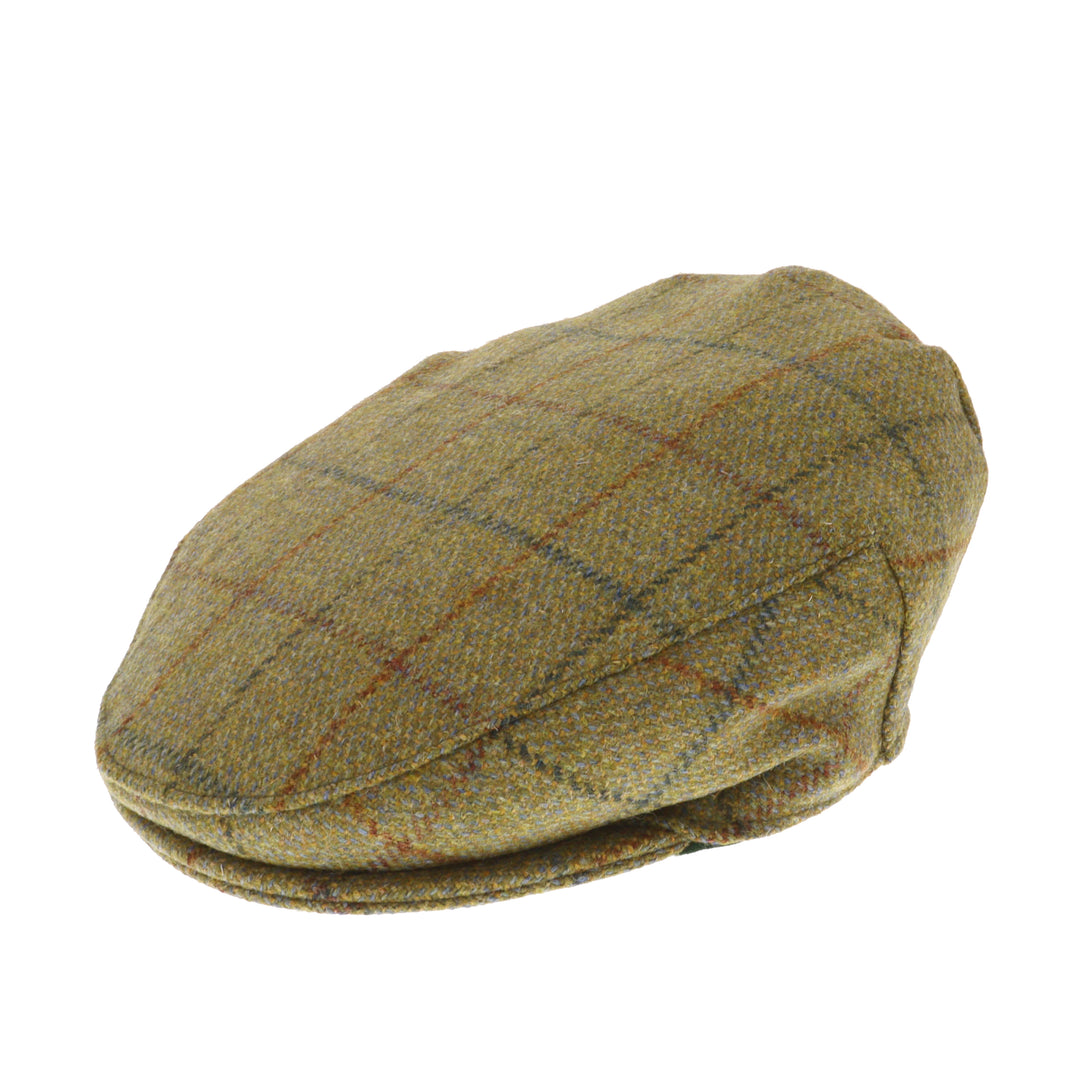 Glen Appin Teflon Coated Wool Country Flat Cap Green Check