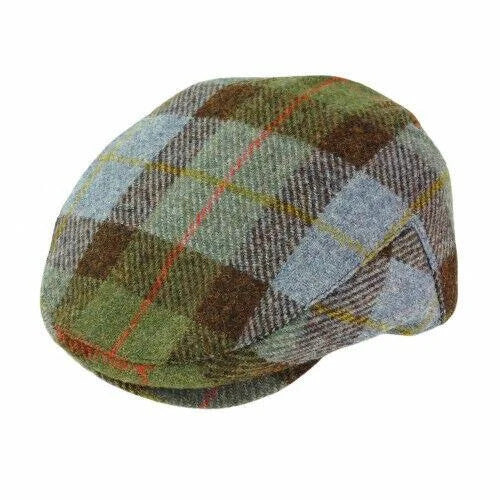 Glen Appin Harris Tweed Wool Country Flat Cap MacLeod Tartan