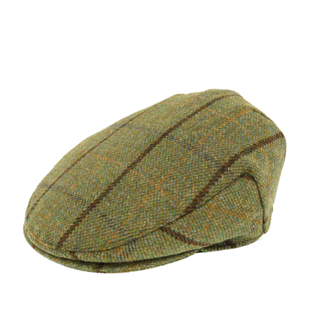 Glen Appin Teflon Coated Wool Country Flat Cap Green Check