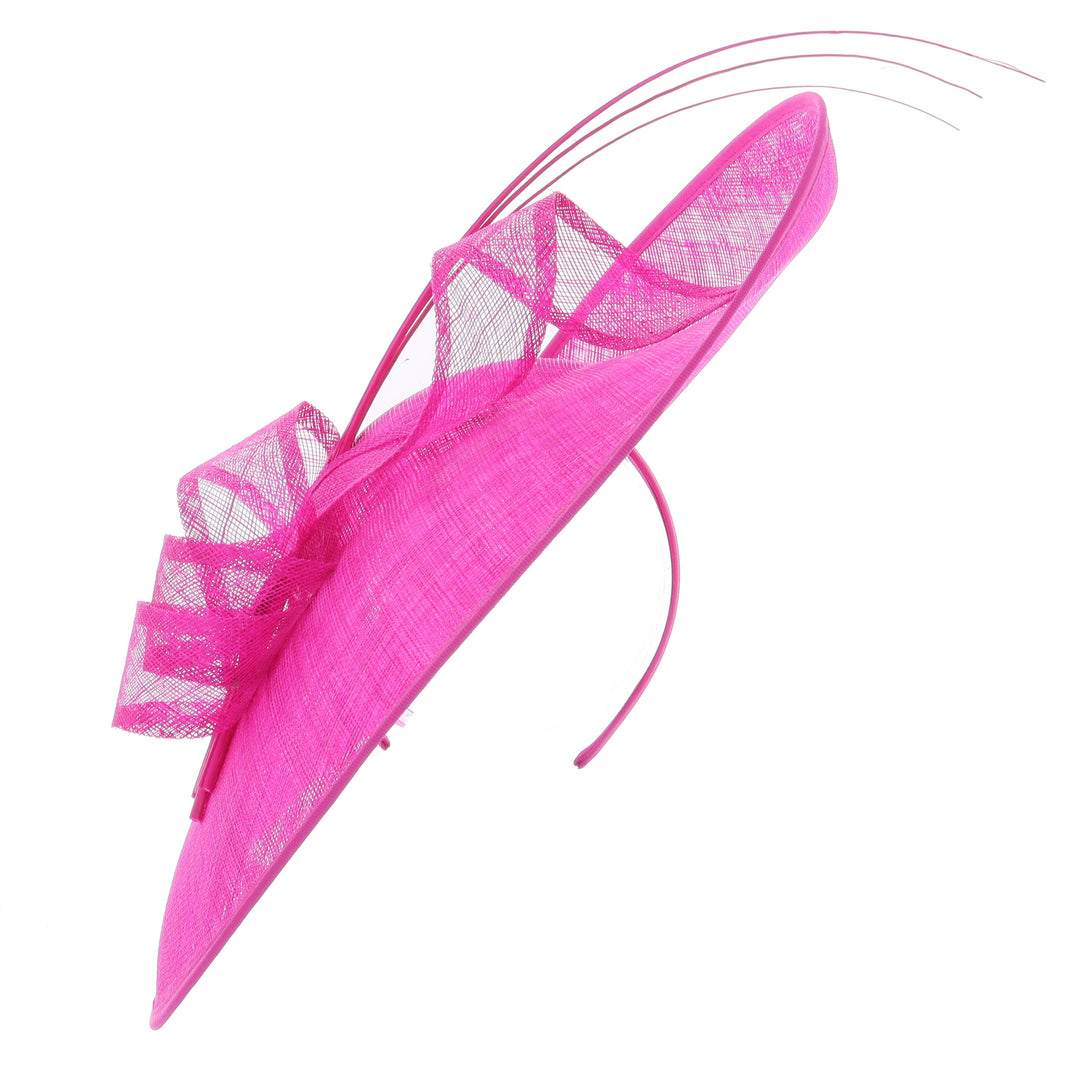 Fuchsia Large 40cm Sinamay Disc Headband Fascinator, from Elegance Boardmans