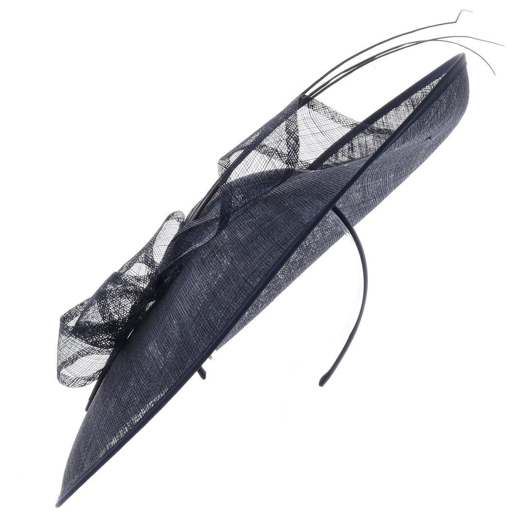 Navy Large 40cm Sinamay Disc Headband Fascinator, from Elegance Boardmans