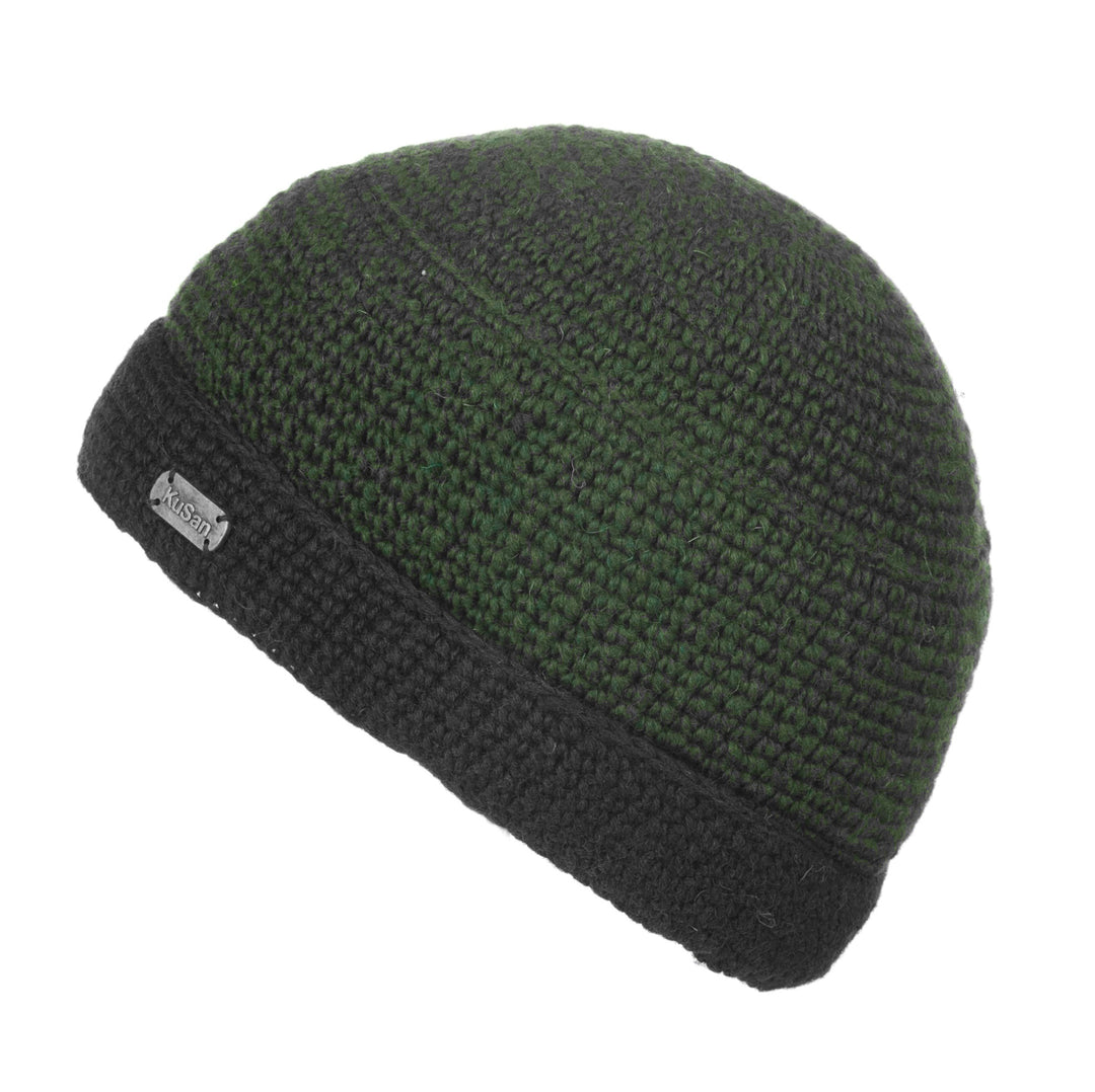 Kusan Turn-Up Beanie Hat Green/Grey (PK839)