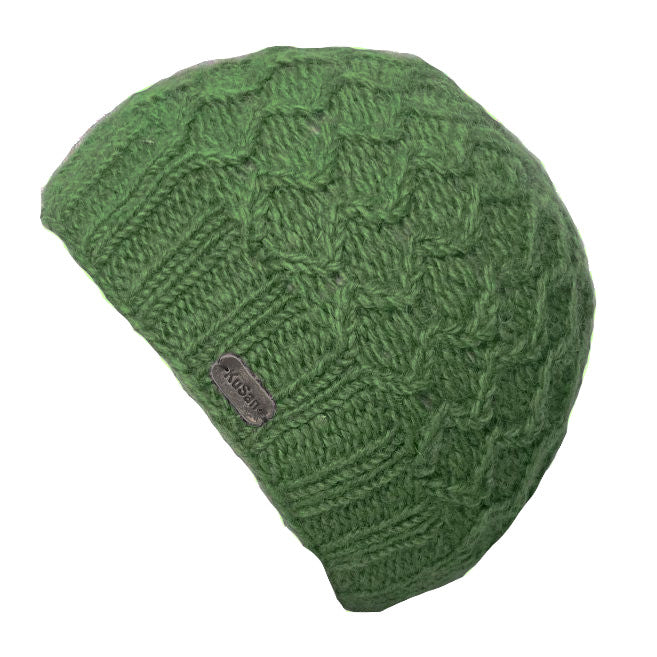Kusan Cable Knit Beanie Hat Green (PK1927)