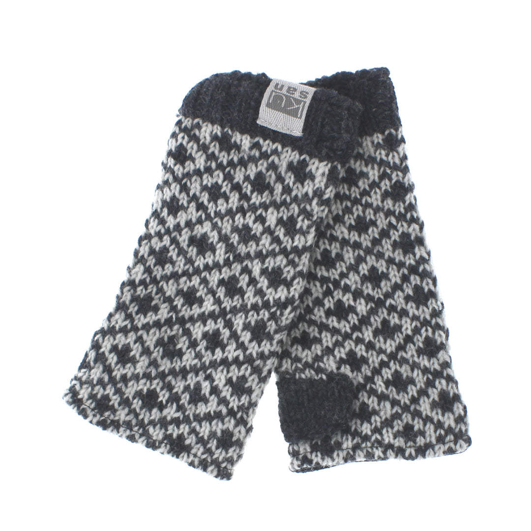 Kusan Fleur de Lis Wool Handwarmers Charcoal (PK1903)