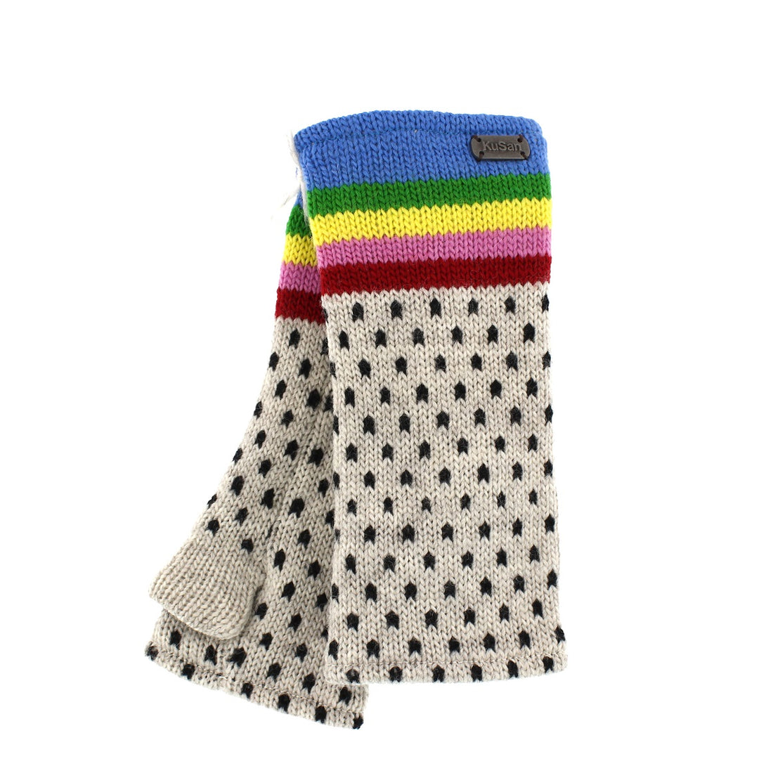 Kusan Wool Handwarmers Grey Spotty (PK1909)