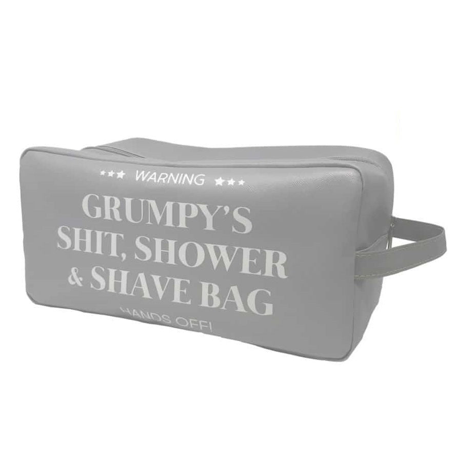 Grumpy's Shower & Shave Wash Soap Bag Light Grey