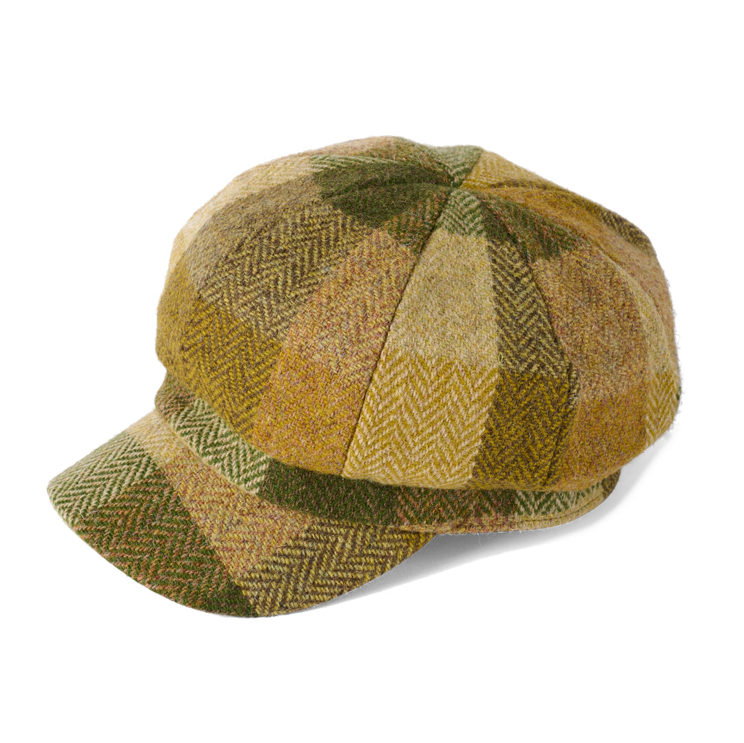 Failsworth Ladies Harris Tweed Cap Green Check