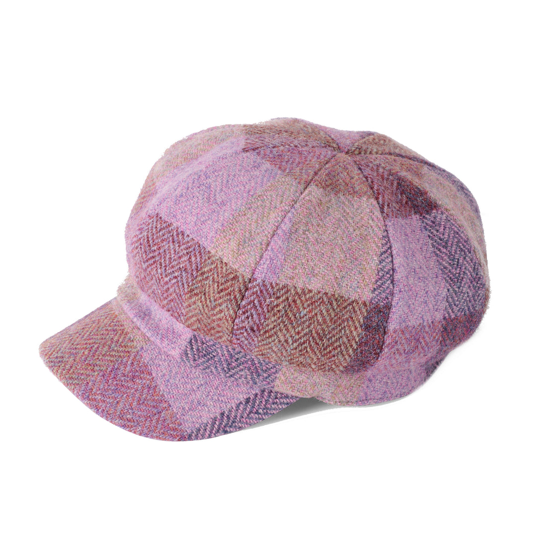 Failsworth Ladies Harris Tweed Cap Purple Check