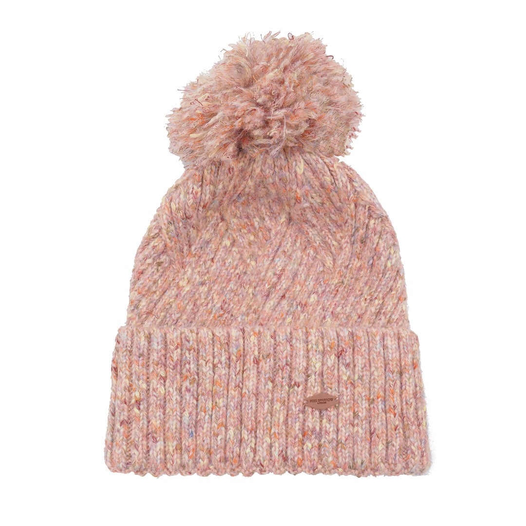 Ladies pink bobble hat on sale