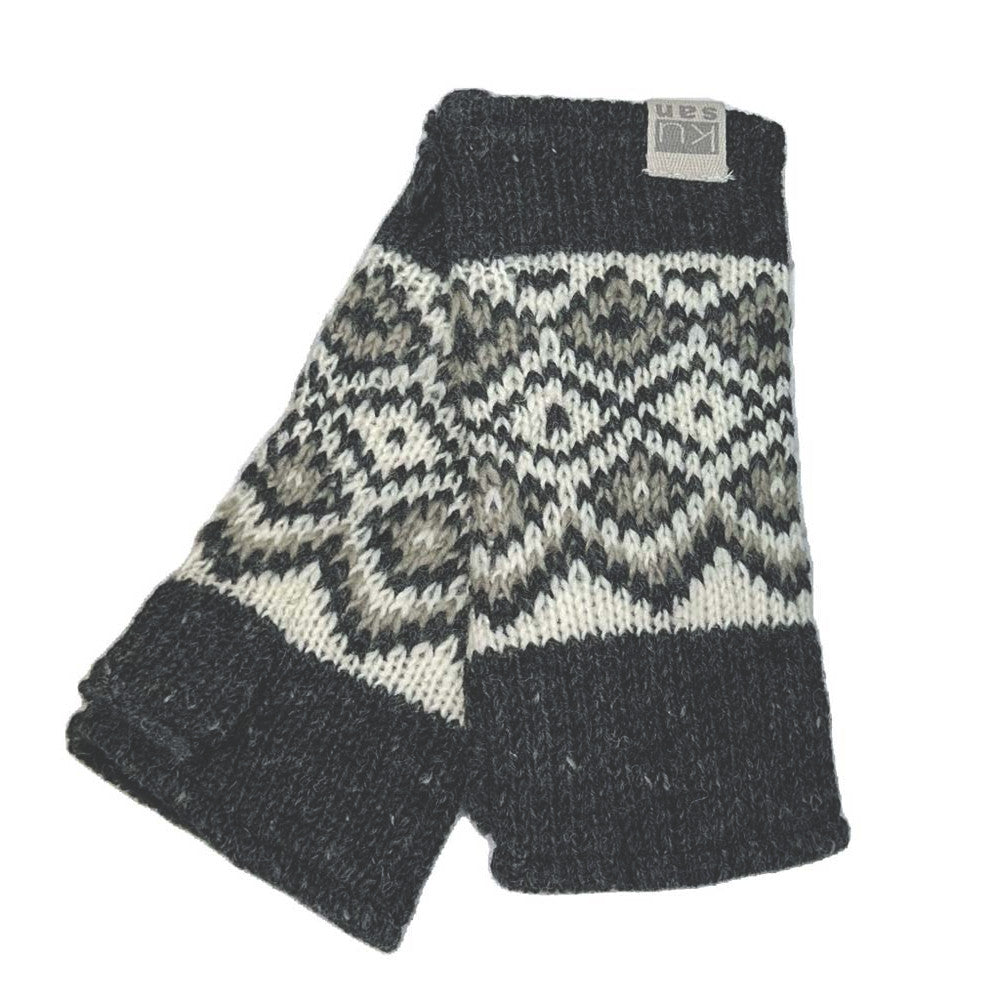 Kusan Wool Fingerless Gloves / Handwarmers Grey (PK2401)