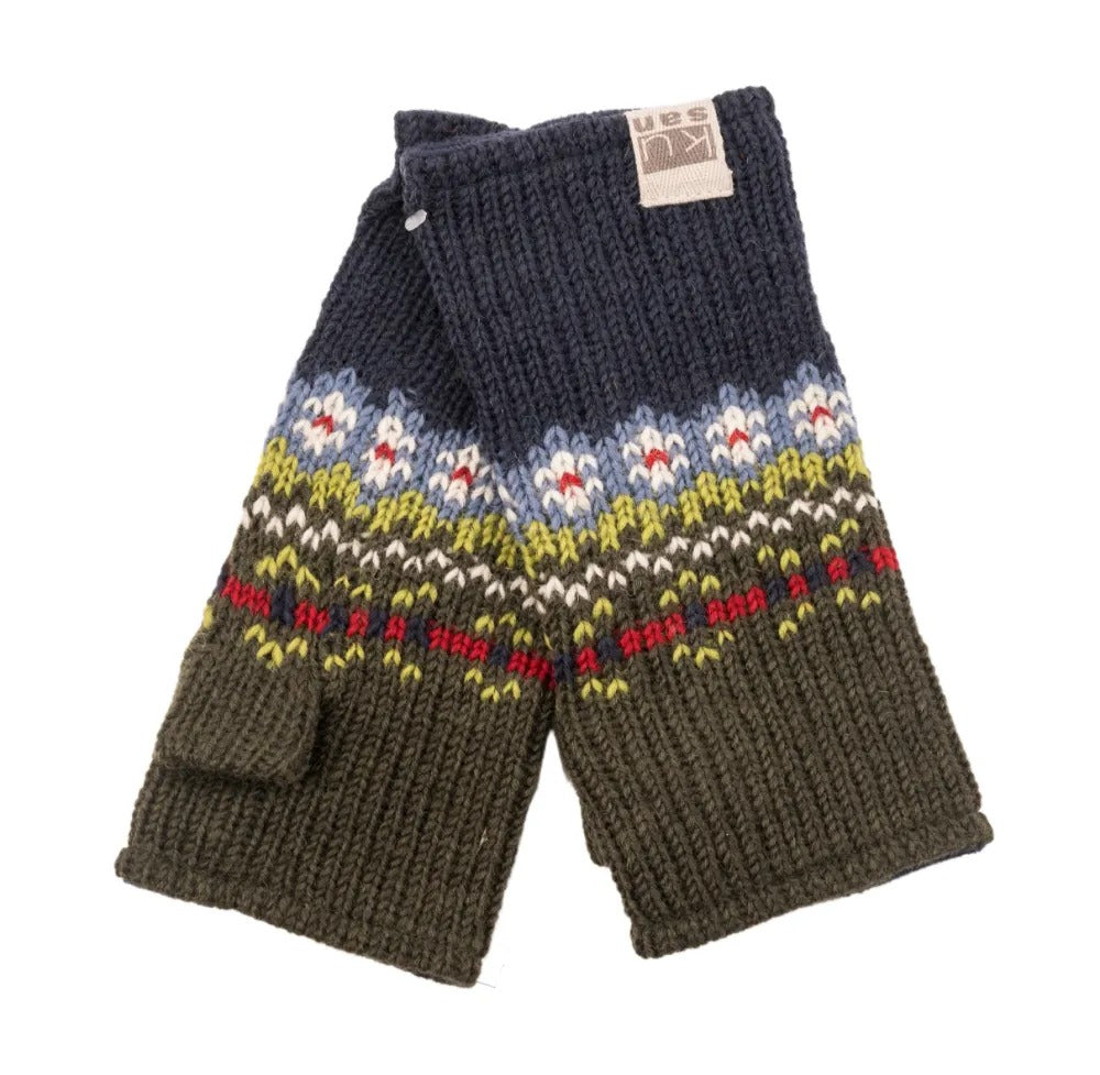 Kusan Wool Handwarmers Blue/Green