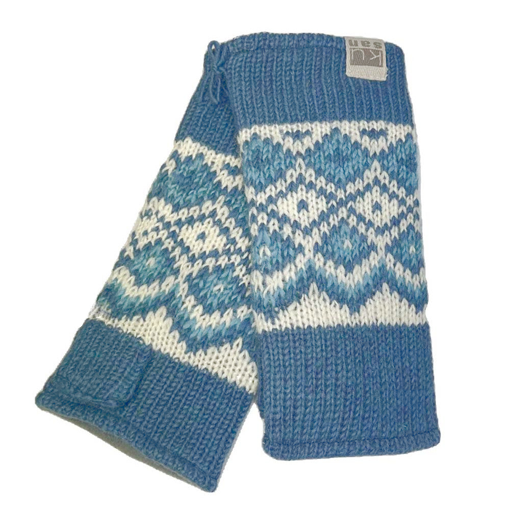 Kusan Wool Fingerless Gloves / Handwarmers Blue (PK2401)