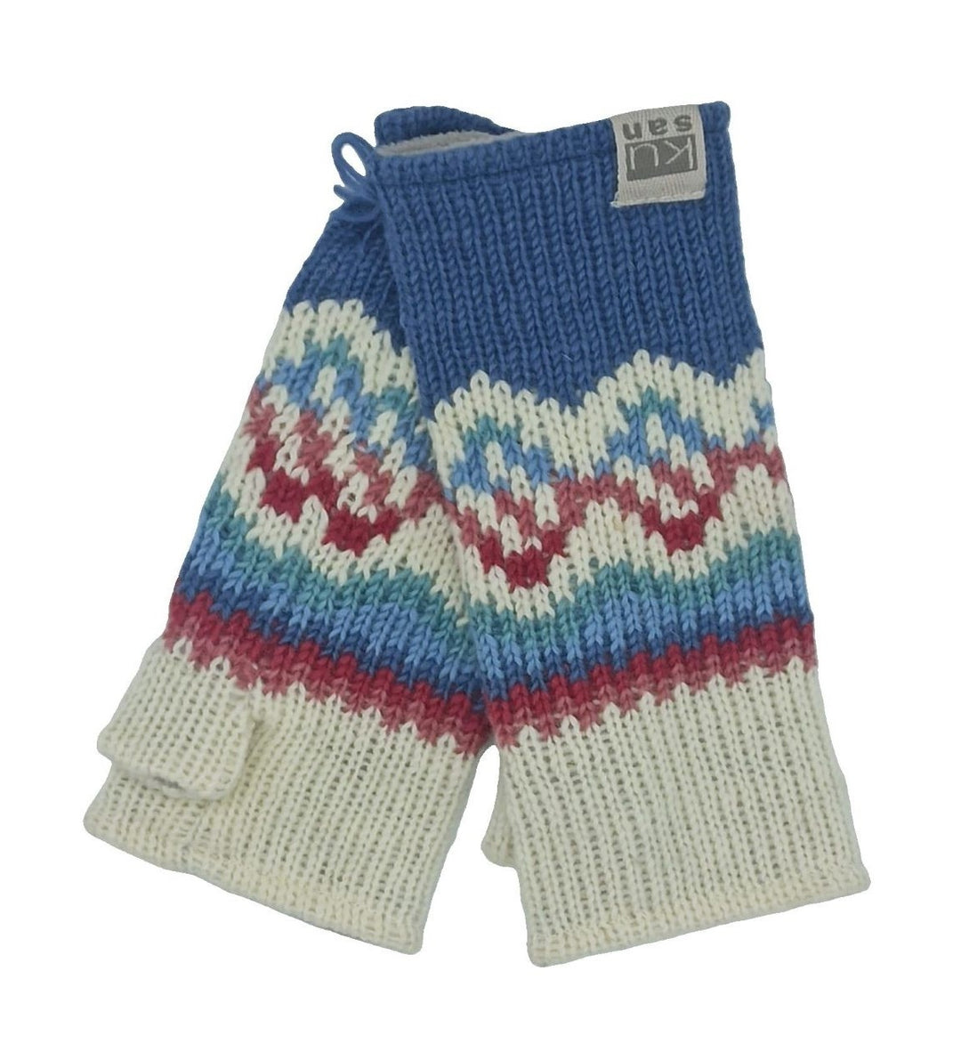 Kusan Wool Handwarmers Denim/Pink