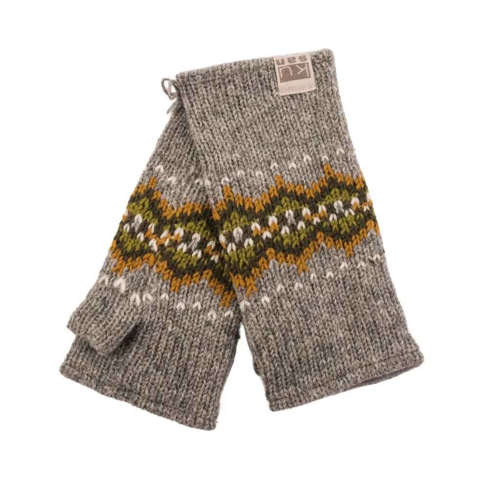 Kusan Wool Handwarmers Grey/Olive
