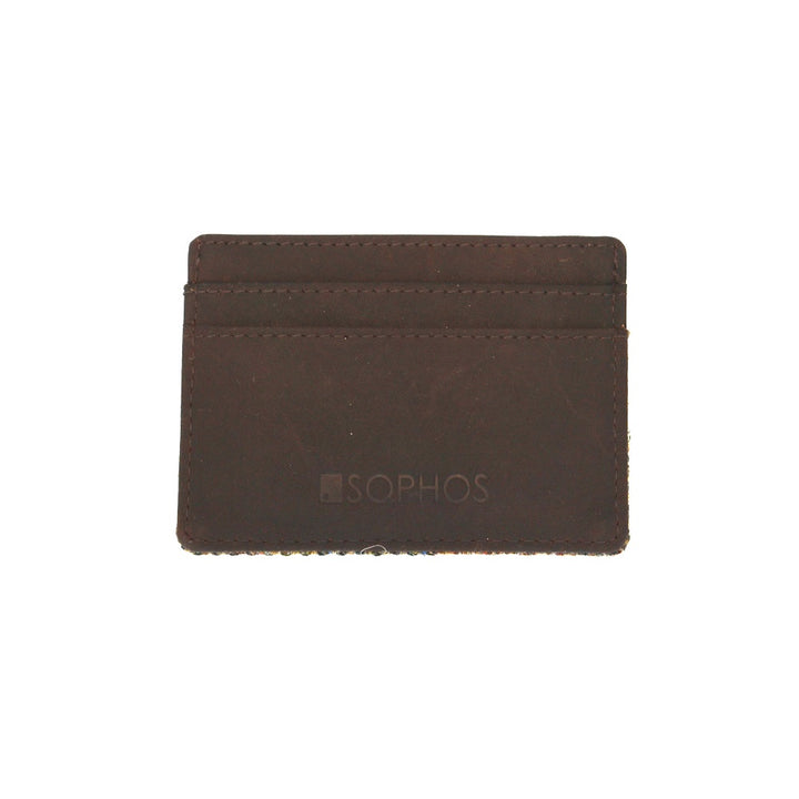 Credit Card Holder Wallet Brown Leather & Harris Tweed