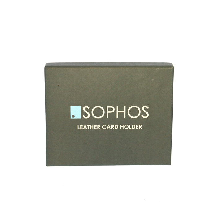 Credit Card Holder Wallet Brown Leather & Blue Harris Tweed