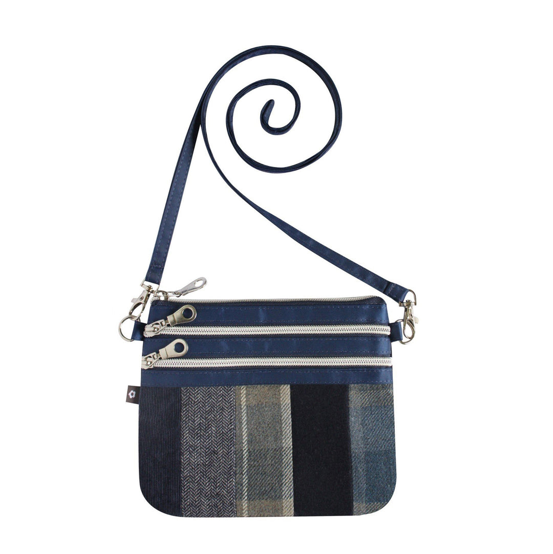 Humbie Small Tweed 3-zip Pouch Cross Body Bag by Earth Squared
