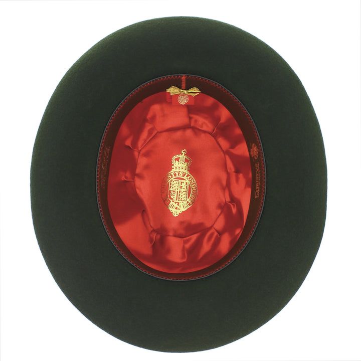 Grosvenor Wool Felt Fedora Hat in Moss Green