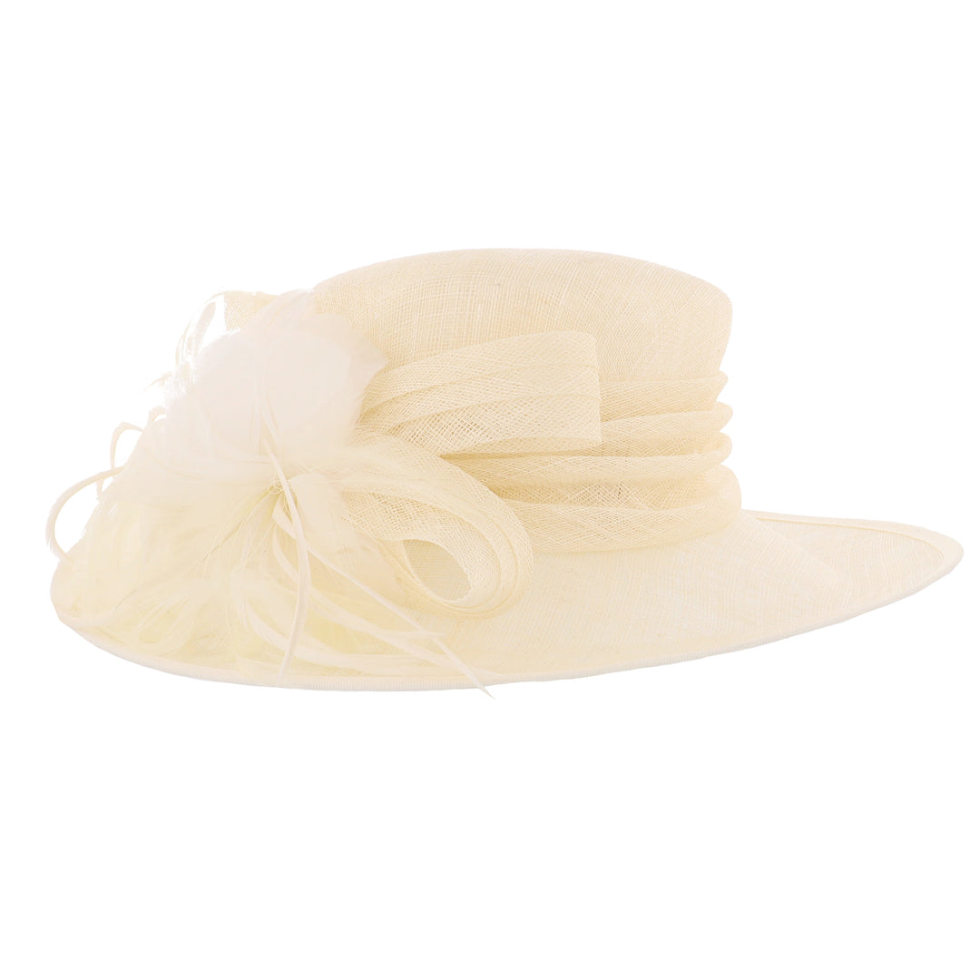 Wide Brim Sinamay Wedding Hat Ivory