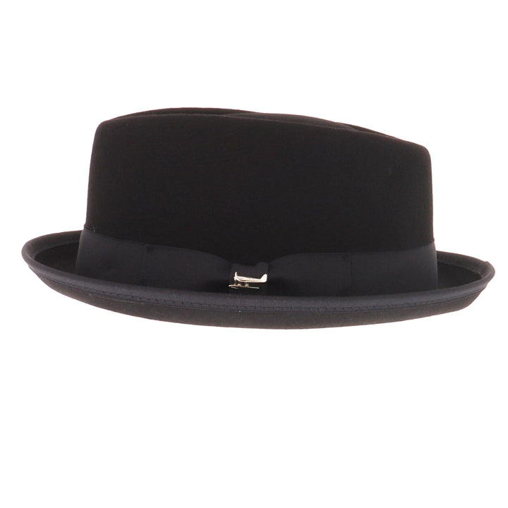 Whiteley 100% Wool Jet Black Pork Pie Hat