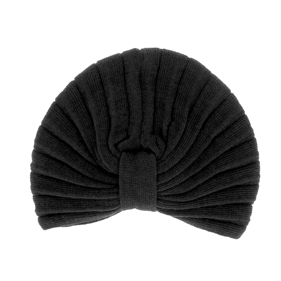 Black Turban Beanie Hat Whiteley