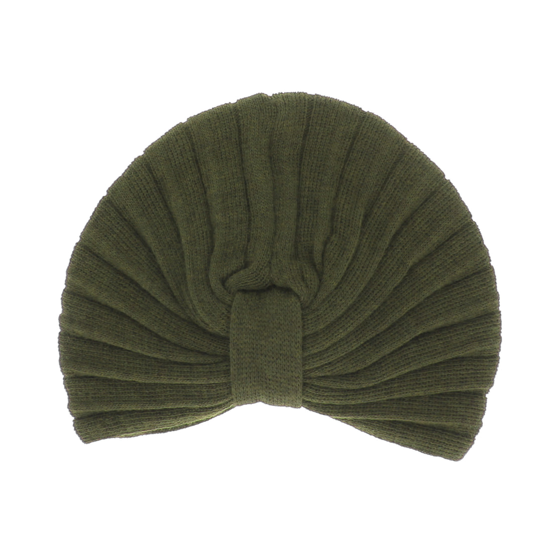 Moss Green Turban Beanie Hat Whiteley